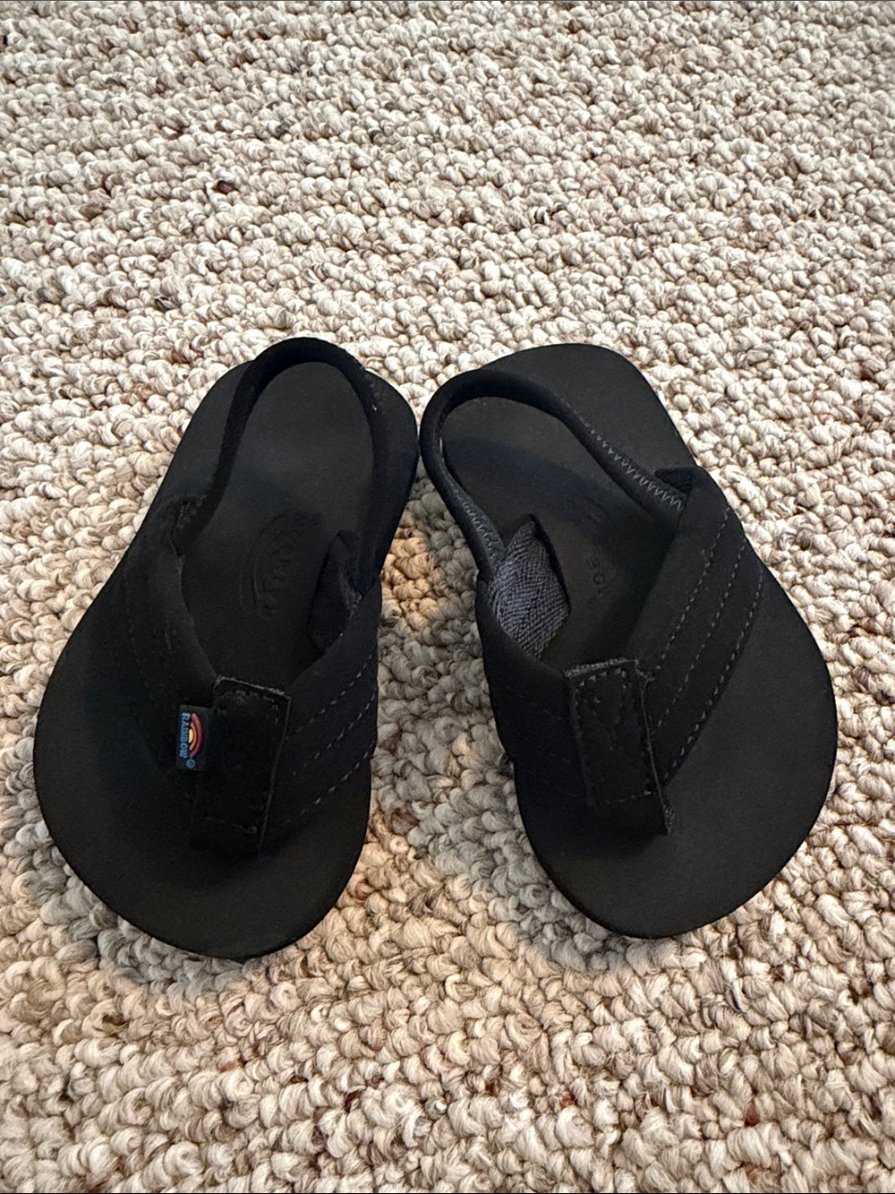 Toddler Rainbow Black Flip Flop Sandals
